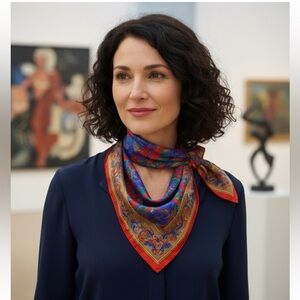 Morgan Taylor printed scarf/ wrap silk